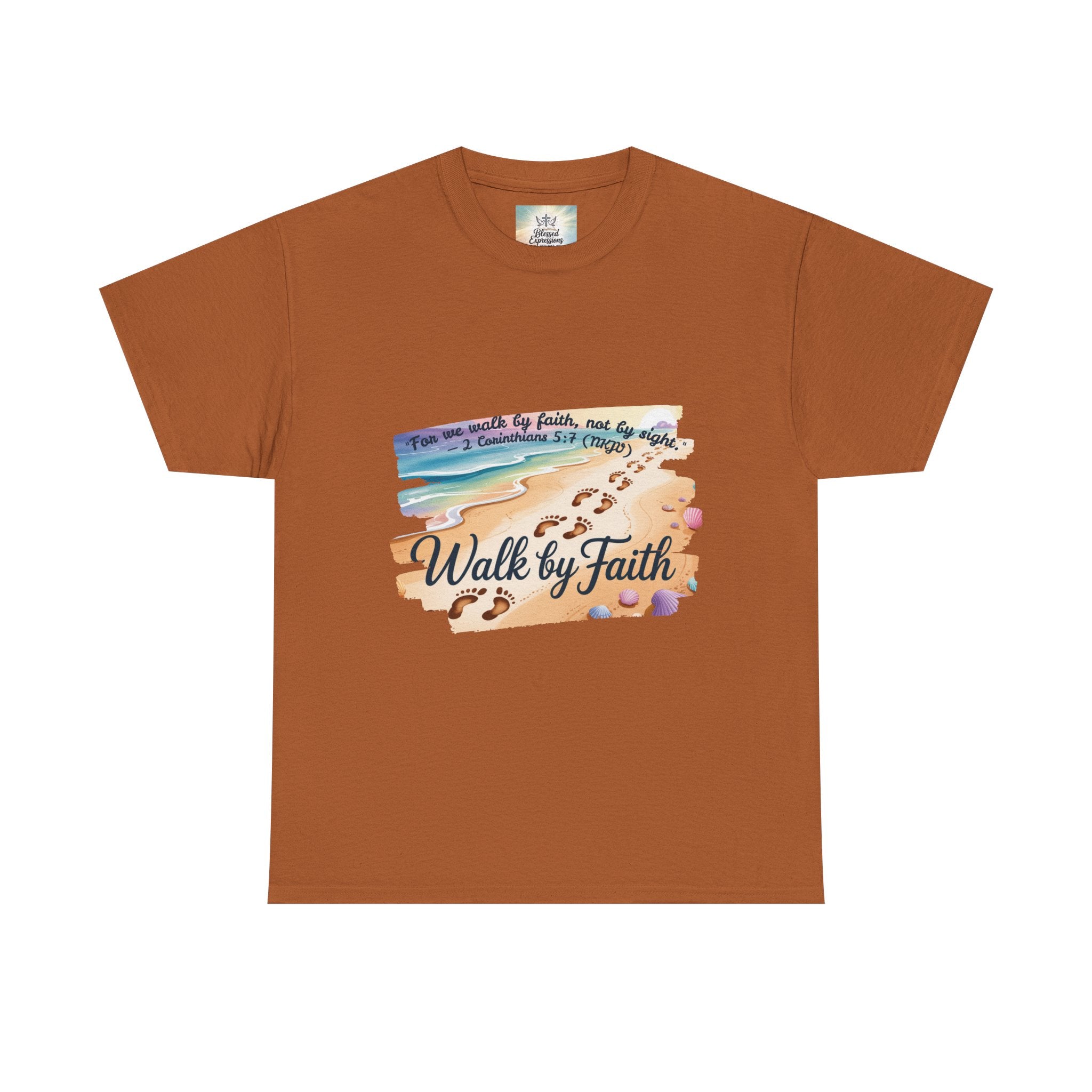 Inspirational Faith Tee, Unisex Cotton Shirt, Walk by Faith Apparel, Comfortable Religious Gift, Casual Everyday Wear