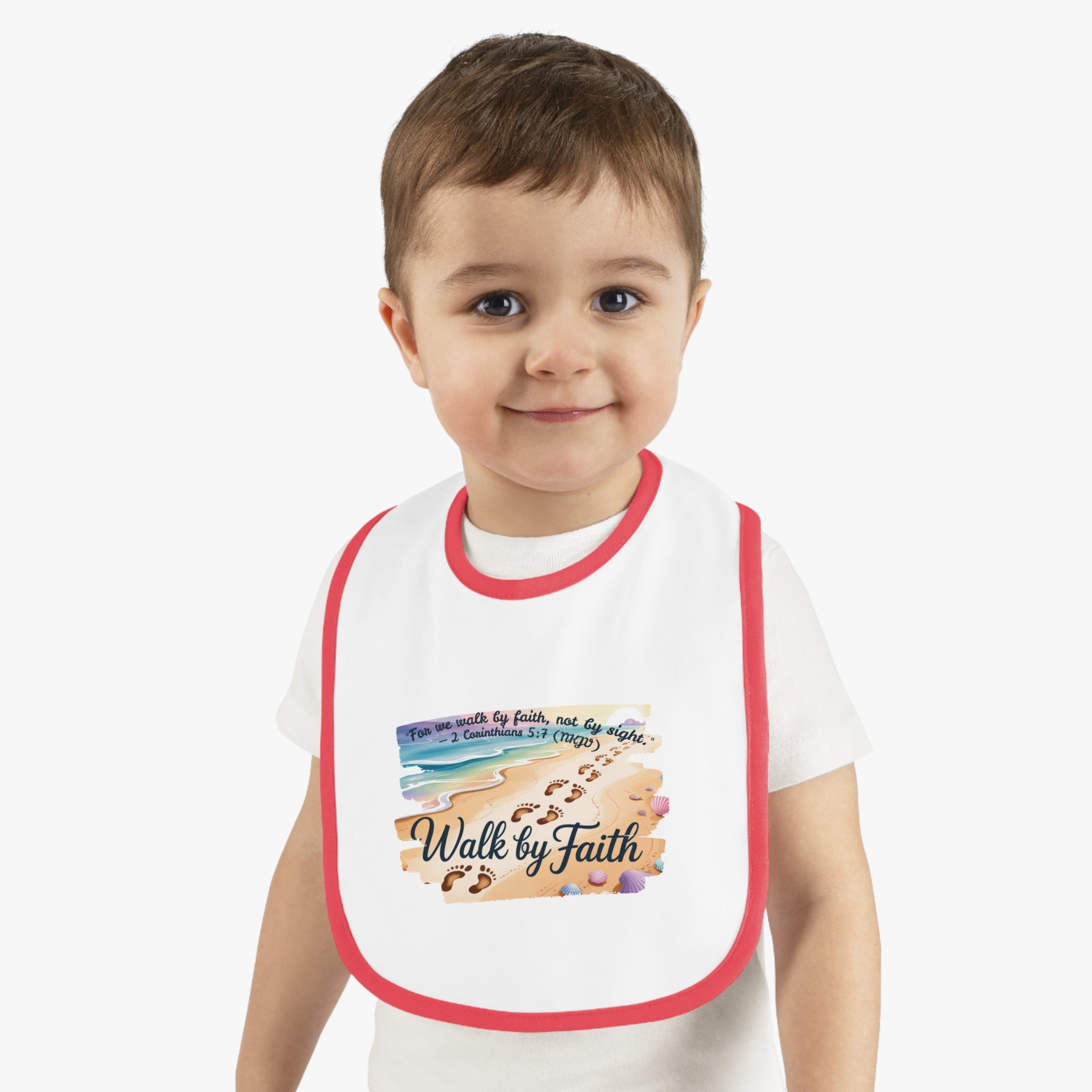 Faith-Inspiring Baby Bib, Cute Infant Bib, Faithful Feeding Bib, Religious Baby Gift, Baby Shower Gift, Inspirational Bib