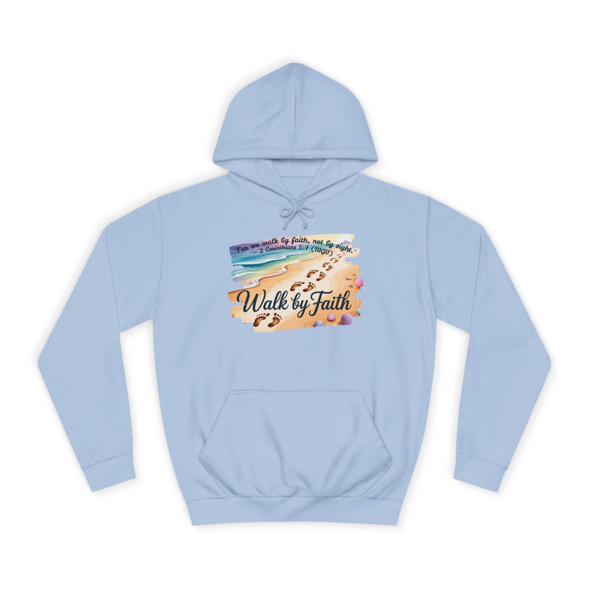 Walk by Faith-Inspirational Hoodie, Cozy College Wear, Inspirational Gift, Relaxed Everyday Style, Perfect for Faith-Based Events