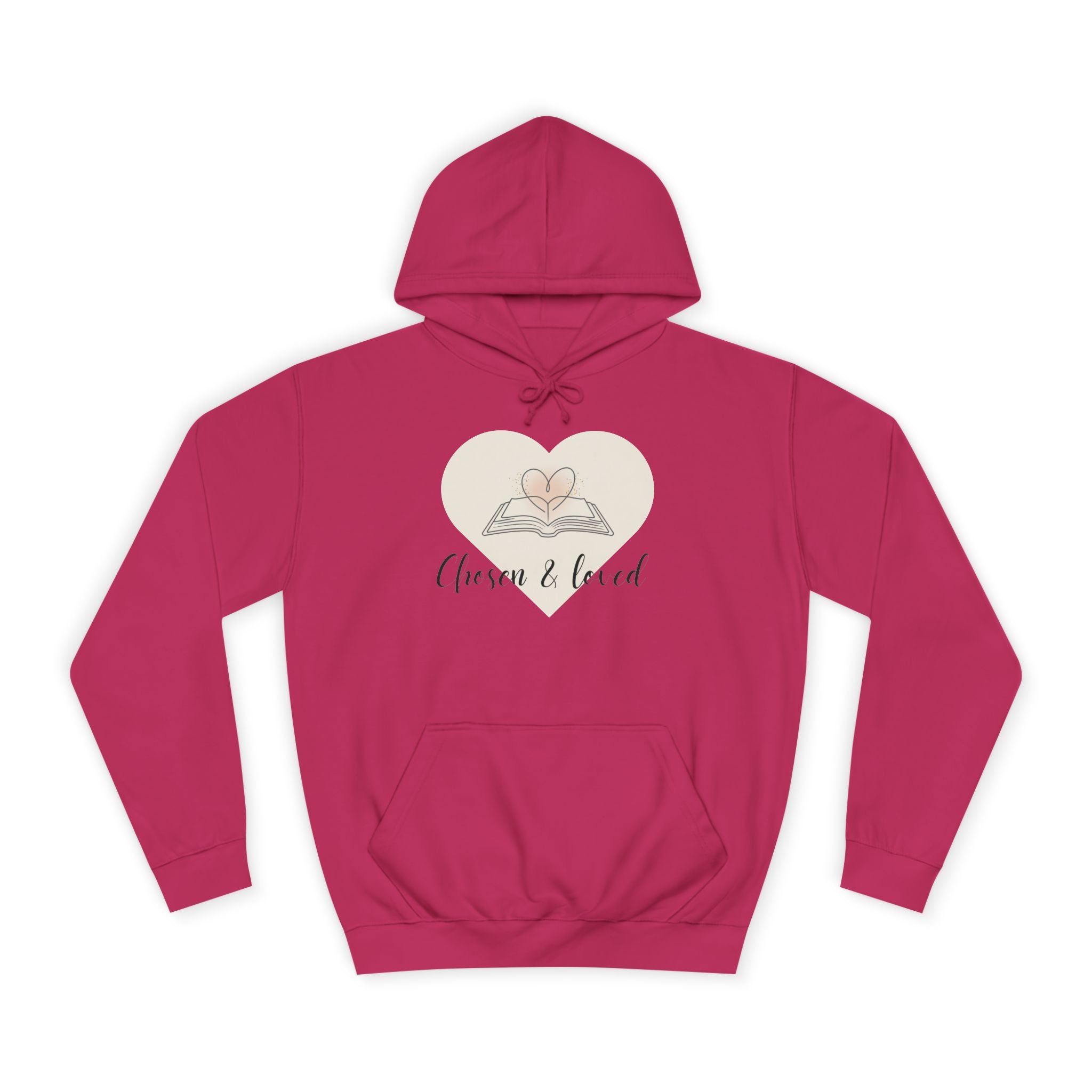 Chosen & Loved Cozy Reading Hoodie, Unisex College Apparel, Relaxed Style Sweatshirt - Light Colors