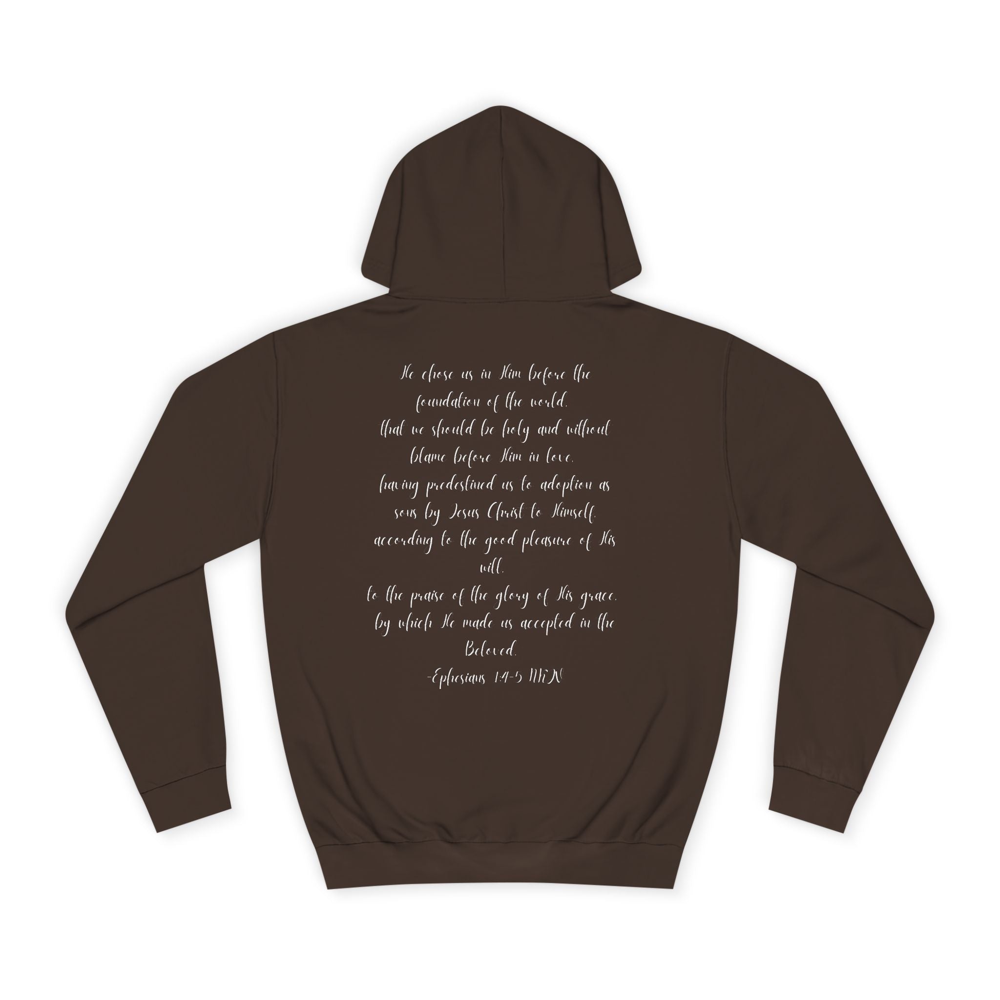 Chosen & Loved Cozy Reading Hoodie, Unisex College Apparel, Relaxed Style Sweatshirt - Dark Colors