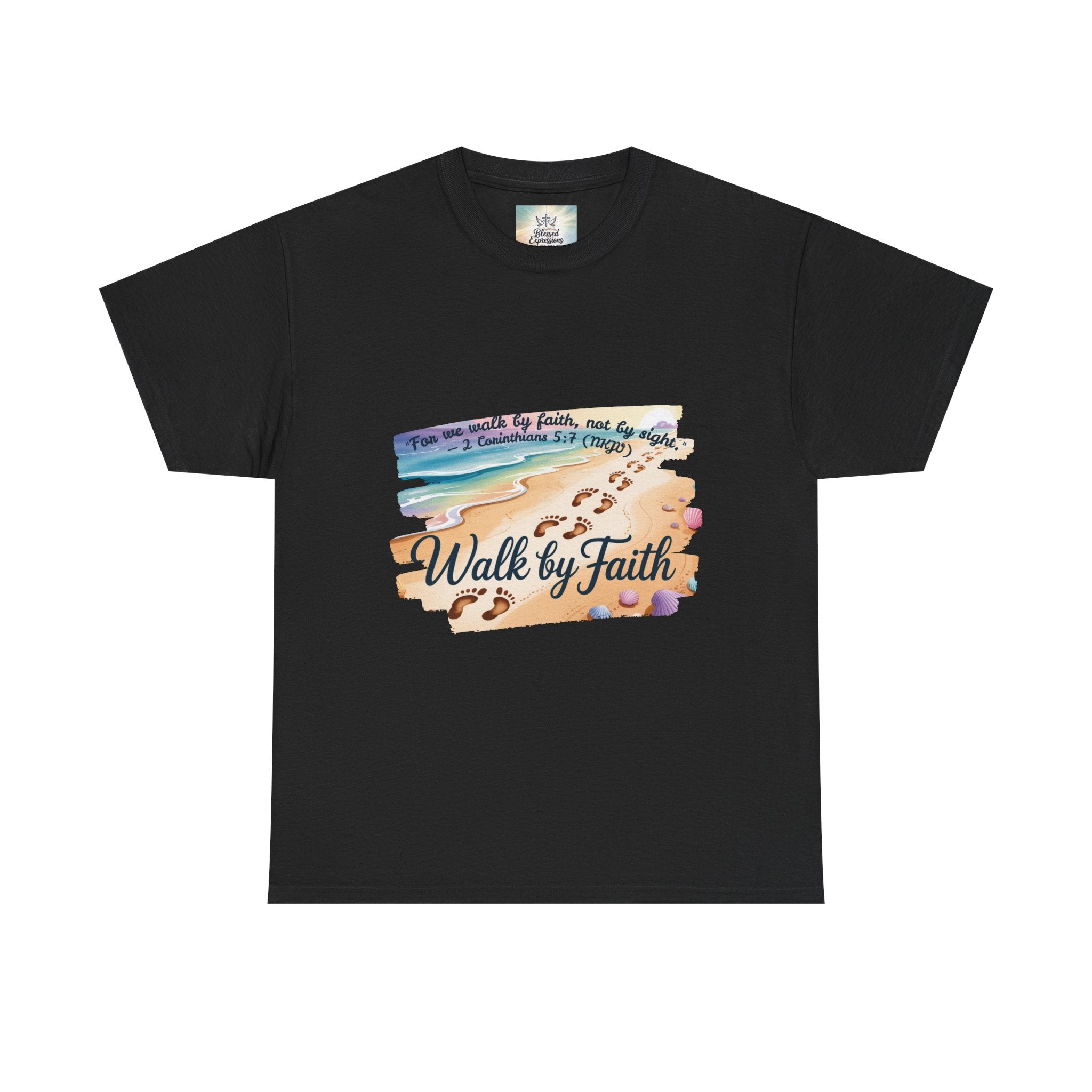 Inspirational Faith Tee, Unisex Cotton Shirt, Walk by Faith Apparel, Comfortable Religious Gift, Casual Everyday Wear