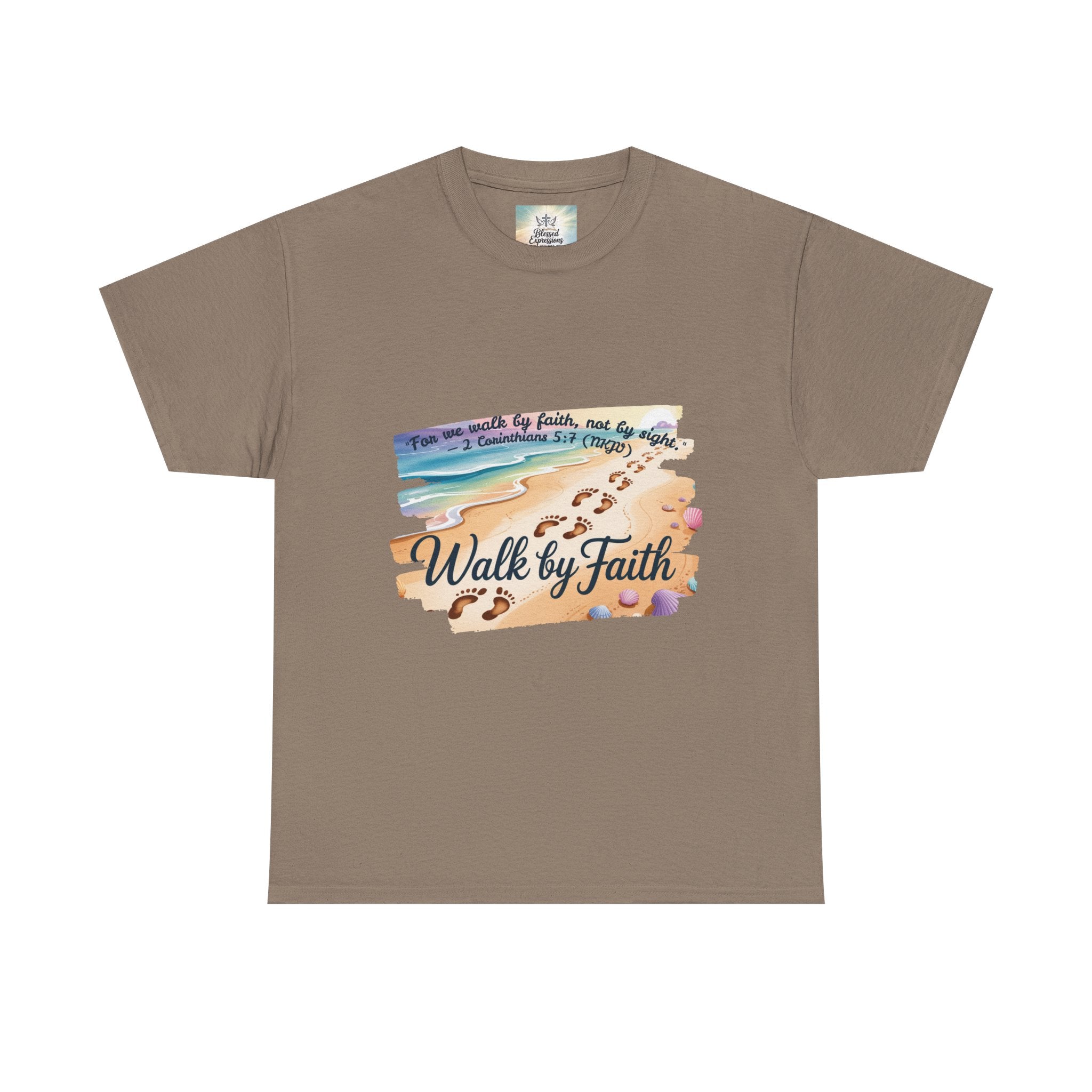 Inspirational Faith Tee, Unisex Cotton Shirt, Walk by Faith Apparel, Comfortable Religious Gift, Casual Everyday Wear