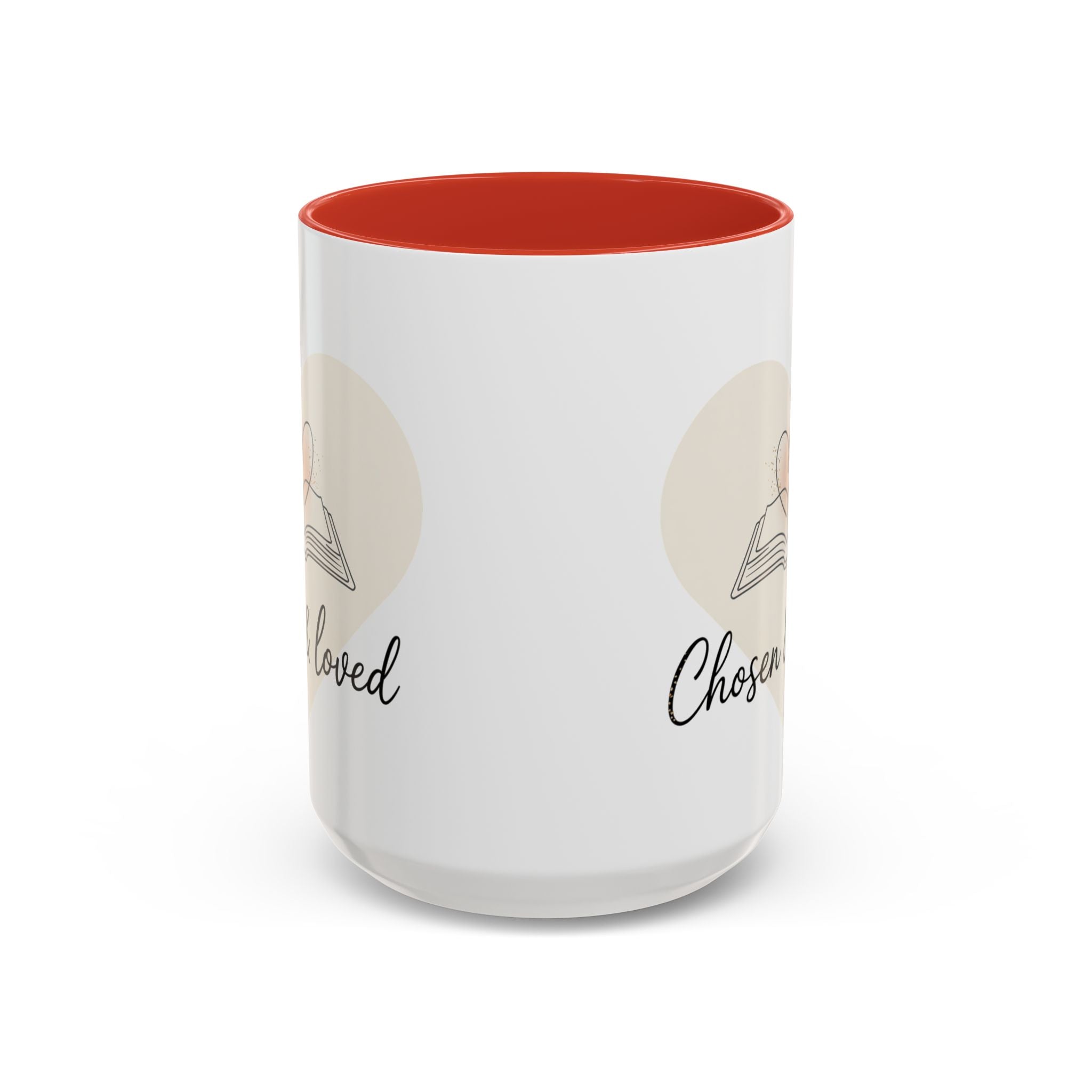 Chosen & Loved Accent Coffee Mug - Inspirational Gift, Heartwarming Mug, Cozy Beverage Cup, Perfect for Readers, Warm Reminder