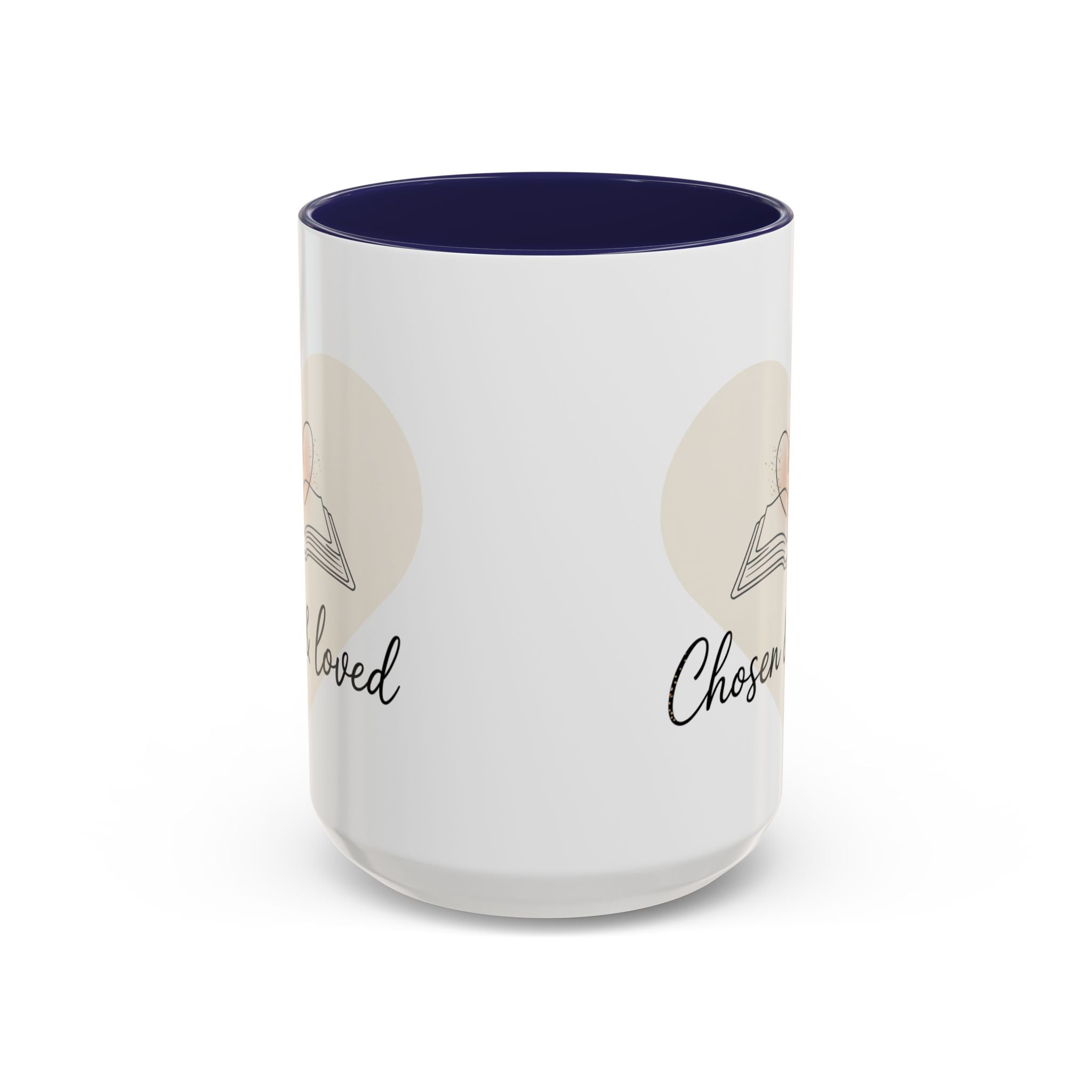 Chosen & Loved Accent Coffee Mug - Inspirational Gift, Heartwarming Mug, Cozy Beverage Cup, Perfect for Readers, Warm Reminder