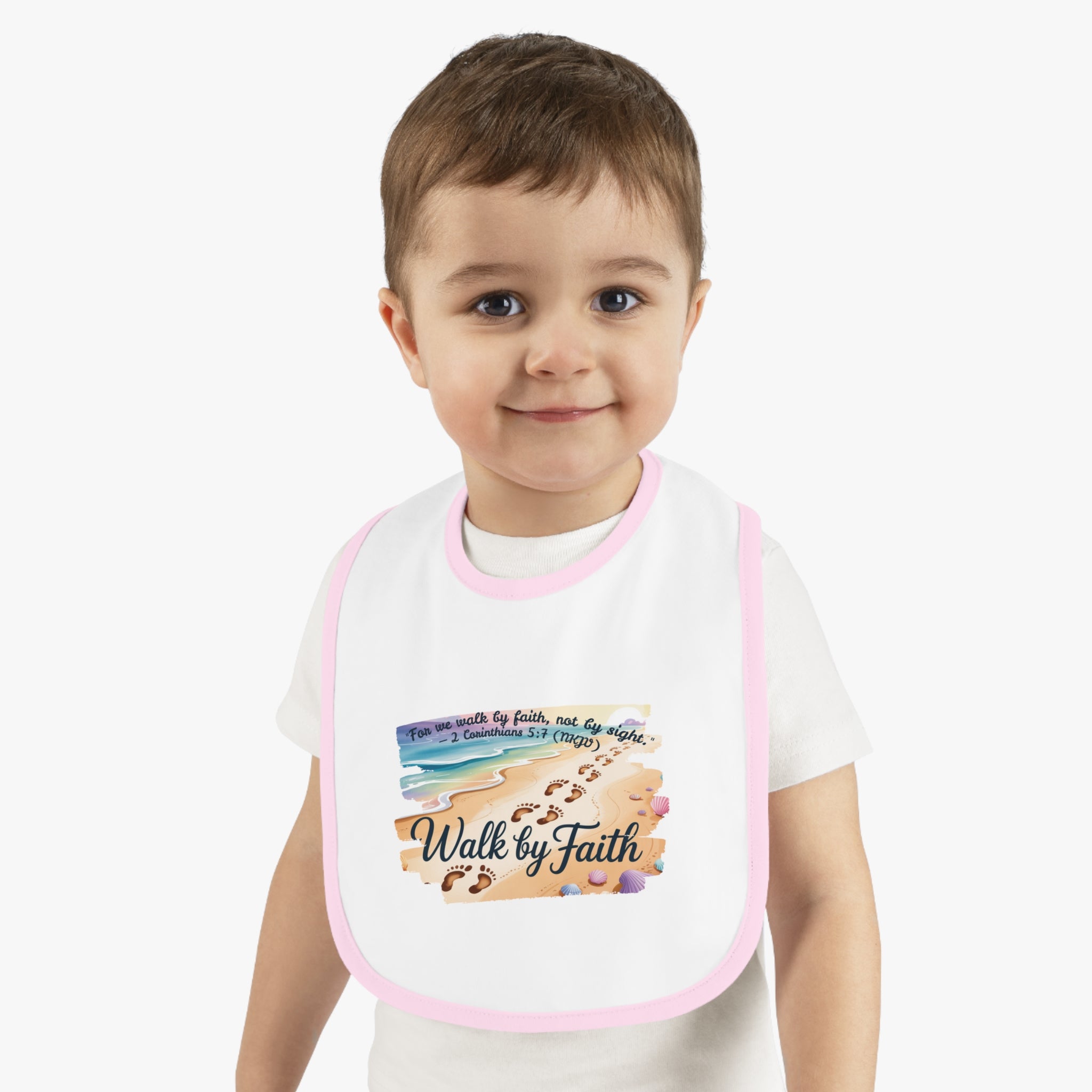 Faith-Inspiring Baby Bib, Cute Infant Bib, Faithful Feeding Bib, Religious Baby Gift, Baby Shower Gift, Inspirational Bib
