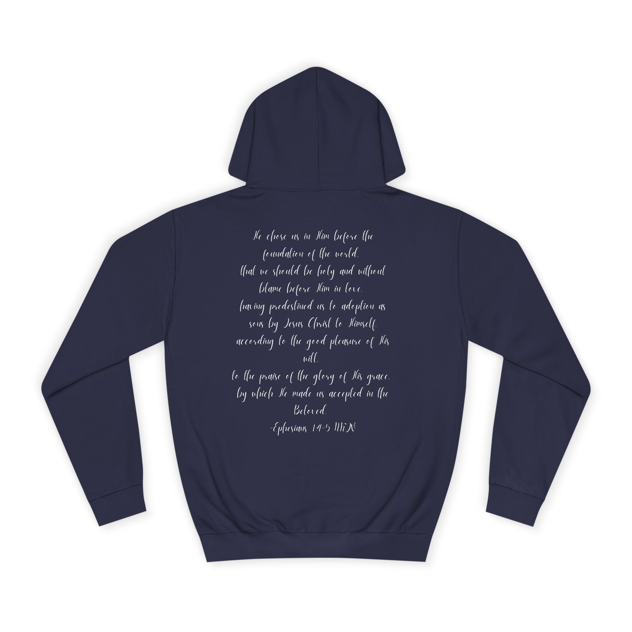 Chosen & Loved Cozy Reading Hoodie, Unisex College Apparel, Relaxed Style Sweatshirt - Dark Colors