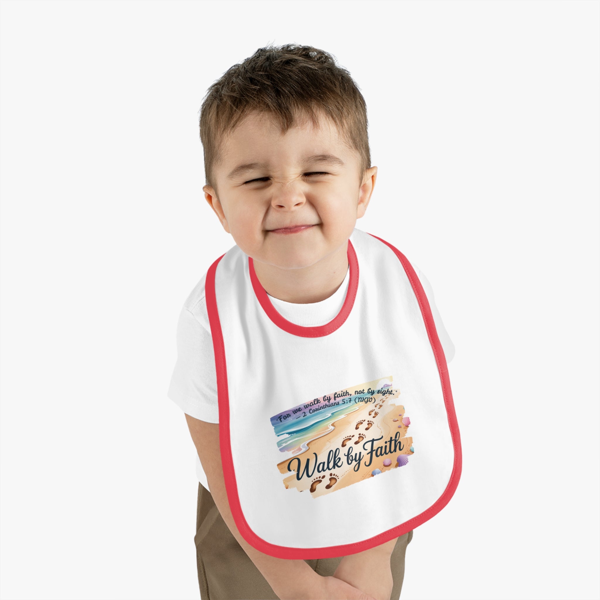 Faith-Inspiring Baby Bib, Cute Infant Bib, Faithful Feeding Bib, Religious Baby Gift, Baby Shower Gift, Inspirational Bib