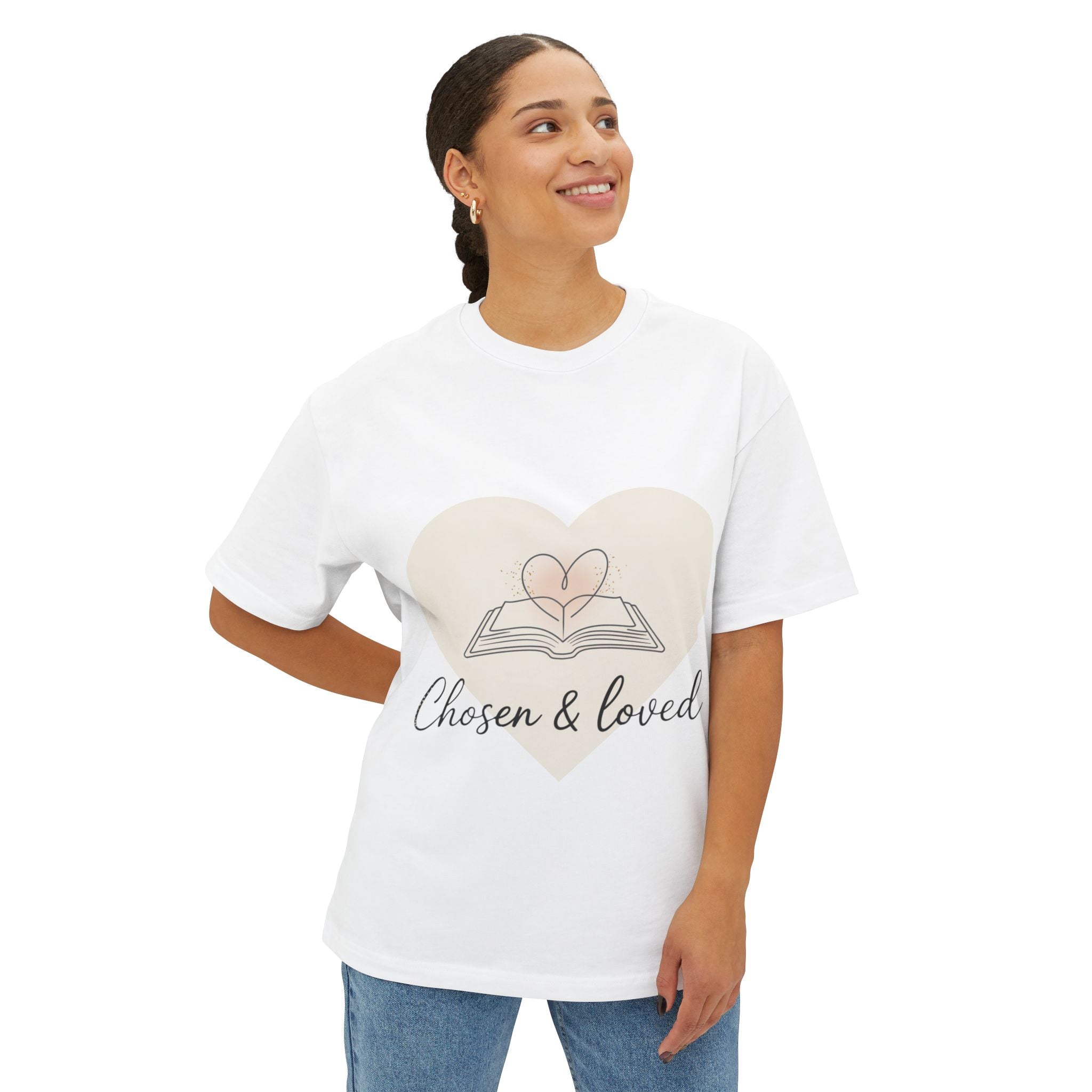 Chosen & Loved Oversized Tee, Inspirational T-Shirt, Nautical Vibe Shirt, Casual Wear, Gift for Sailors, Summer Outfit