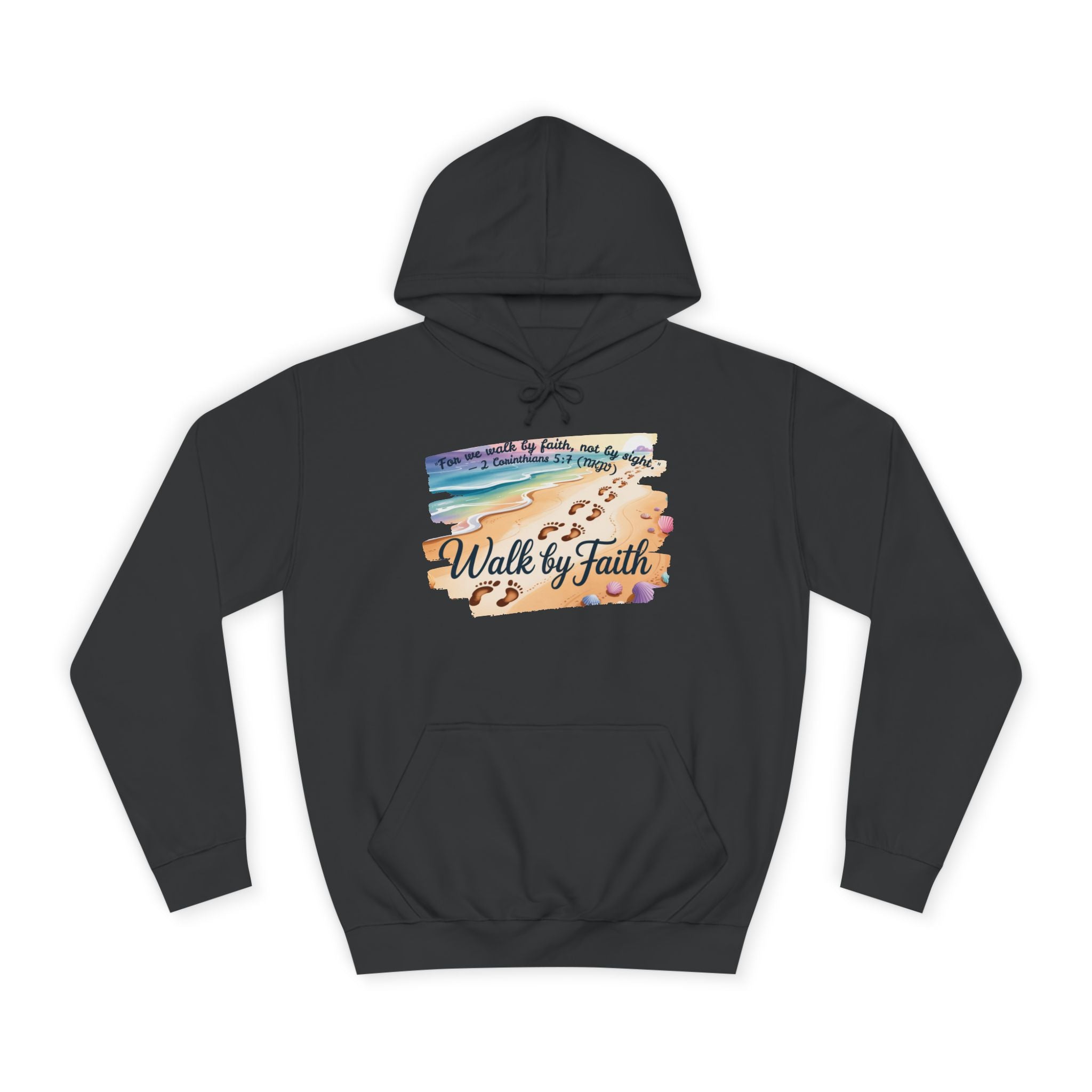Walk by Faith-Inspirational Hoodie, Cozy College Wear, Inspirational Gift, Relaxed Everyday Style, Perfect for Faith-Based Events