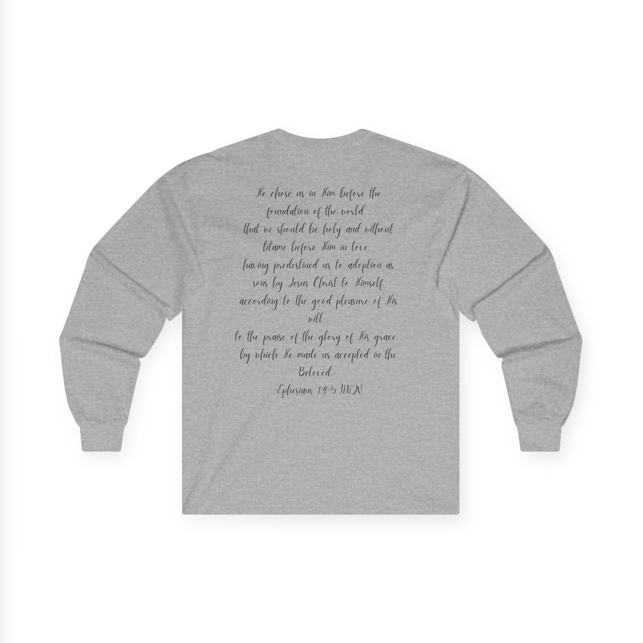 Chosen & Loved Long Sleeve Tee, Inspirational Shirt, Faith-Based Apparel, Mother's Day Gift, Heartwarming Gift, Everyday Wear - Light Colors