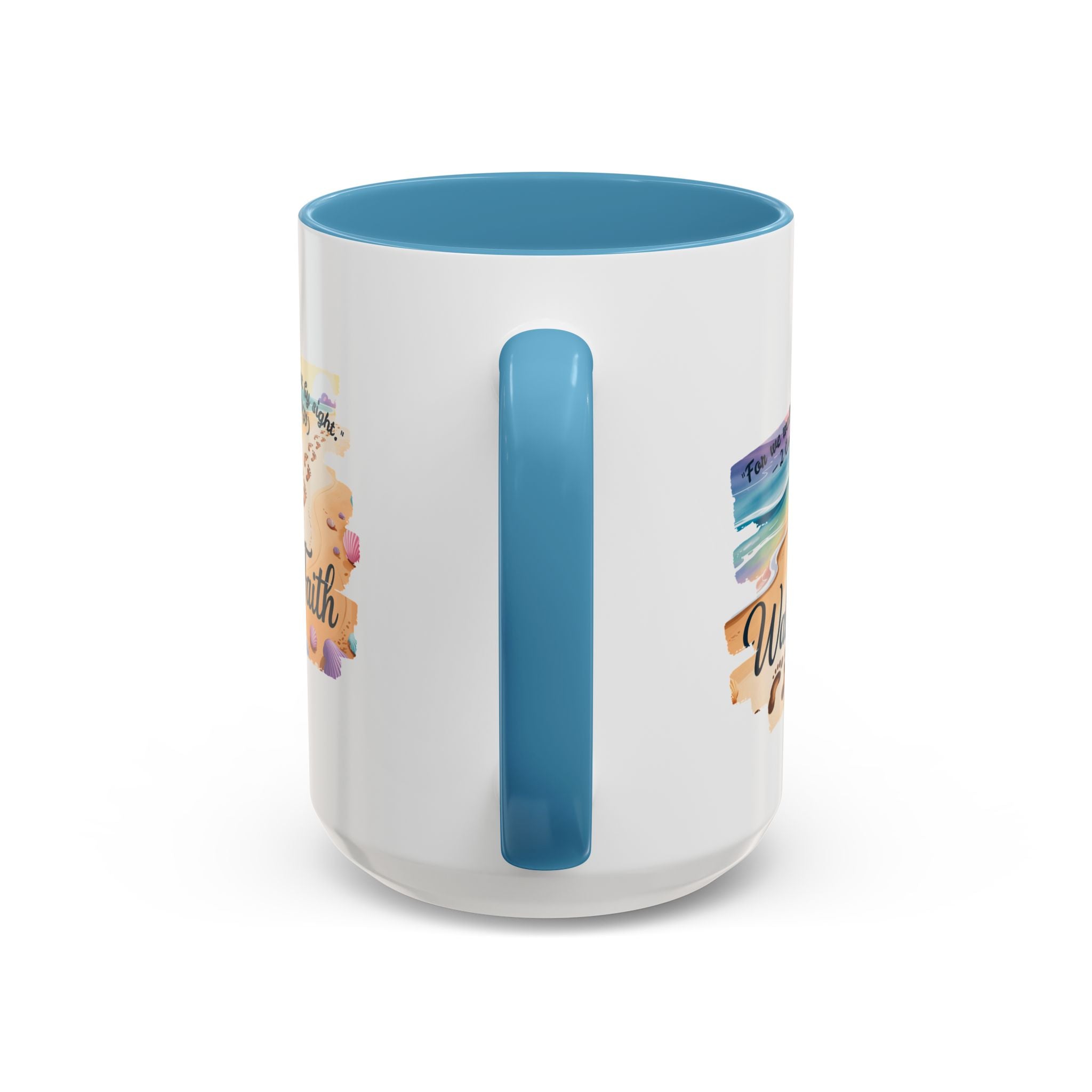Walk by Faith Inspirational Coffee Mug, Motivational Drinkware, Faith Mug, Beach-Themed Cup, Perfect Gift for Friends