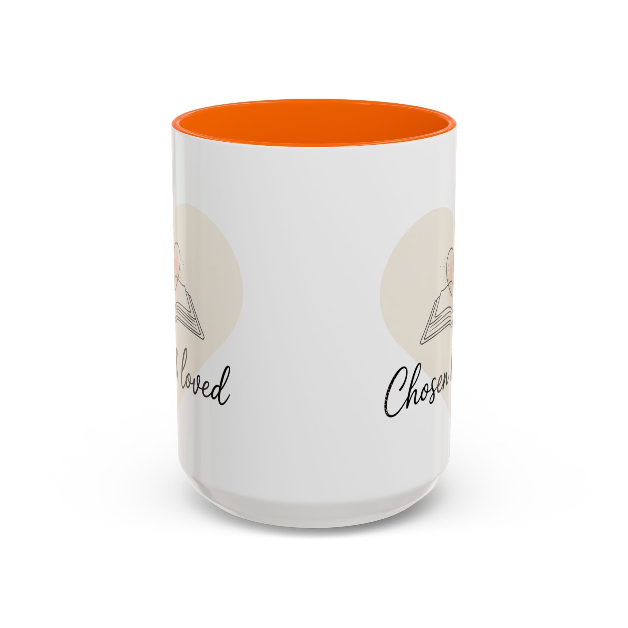Chosen & Loved Accent Coffee Mug - Inspirational Gift, Heartwarming Mug, Cozy Beverage Cup, Perfect for Readers, Warm Reminder