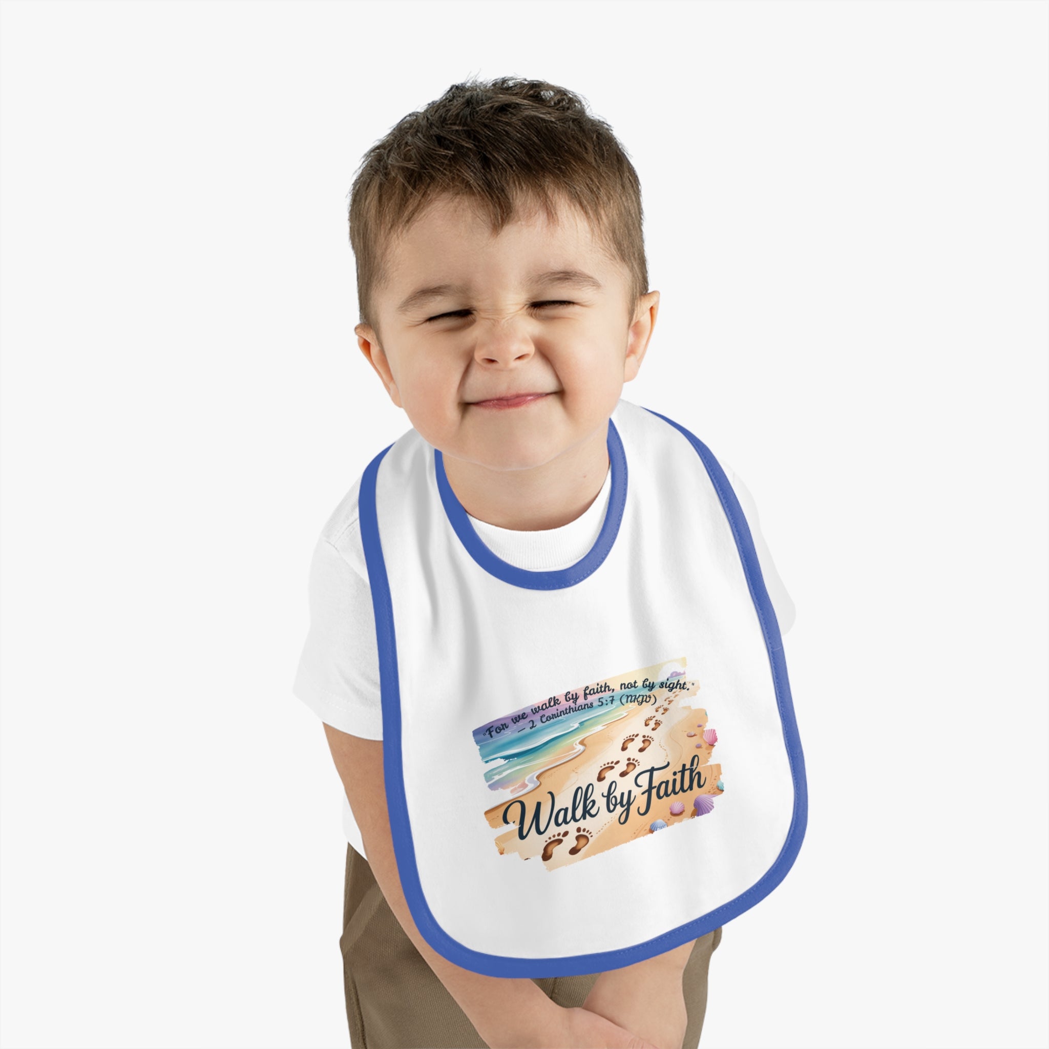 Faith-Inspiring Baby Bib, Cute Infant Bib, Faithful Feeding Bib, Religious Baby Gift, Baby Shower Gift, Inspirational Bib