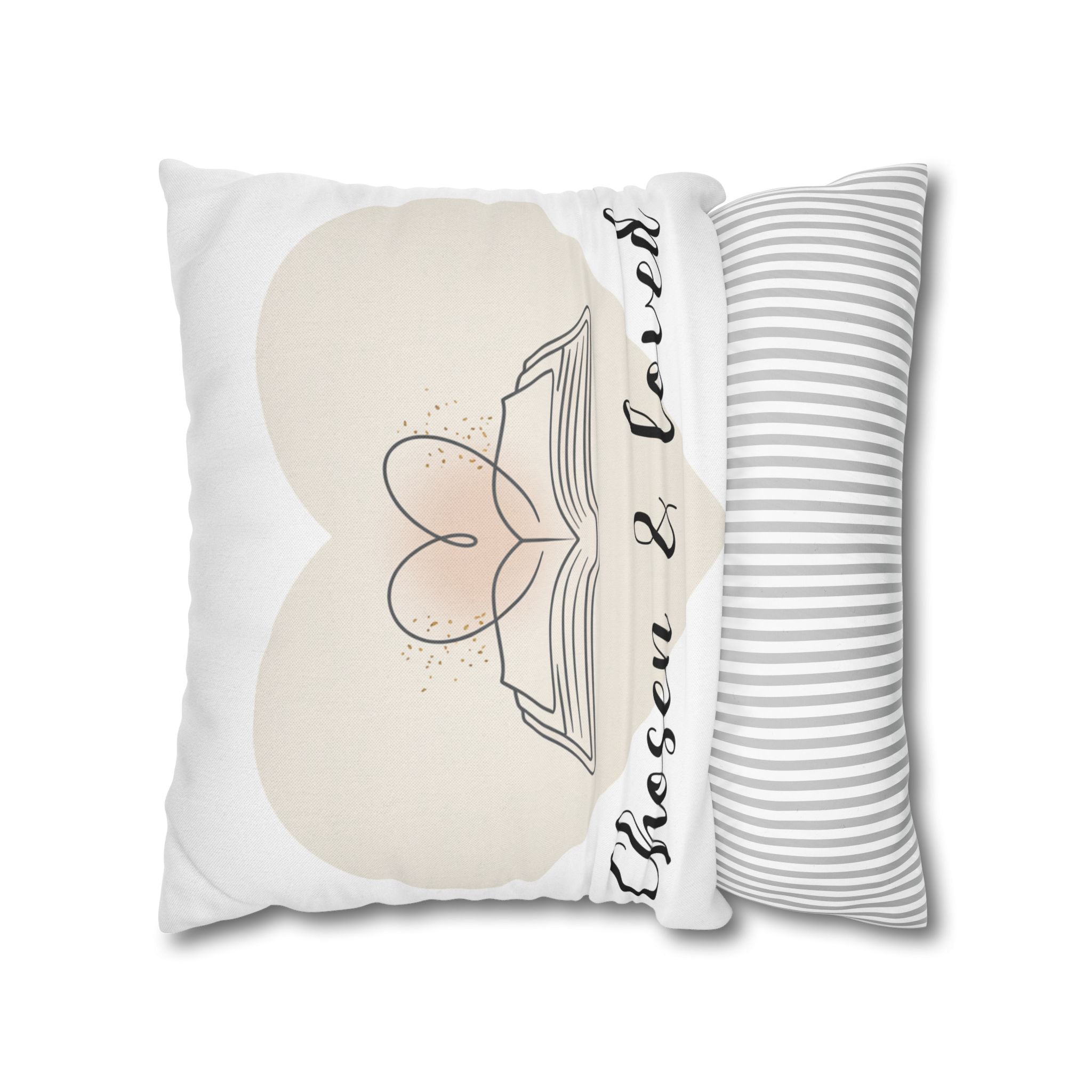 Chosen & Loved Book Pillowcase | Cozy Home Decor, Book Lover Gift, Heart Design, Thoughtful Present, Reading Nook Accessory