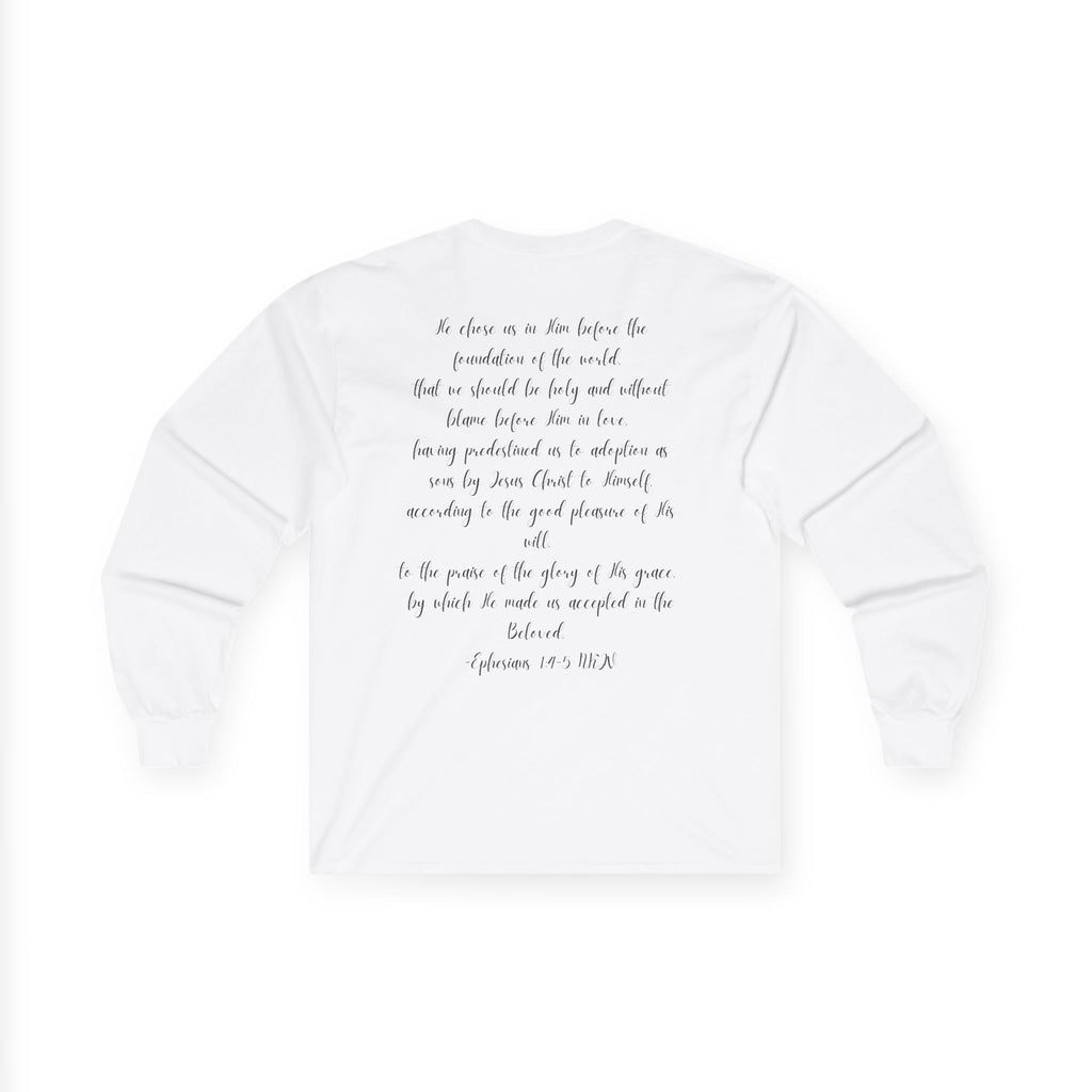 Chosen & Loved Long Sleeve Tee, Inspirational Shirt, Faith-Based Apparel, Mother's Day Gift, Heartwarming Gift, Everyday Wear - Light Colors