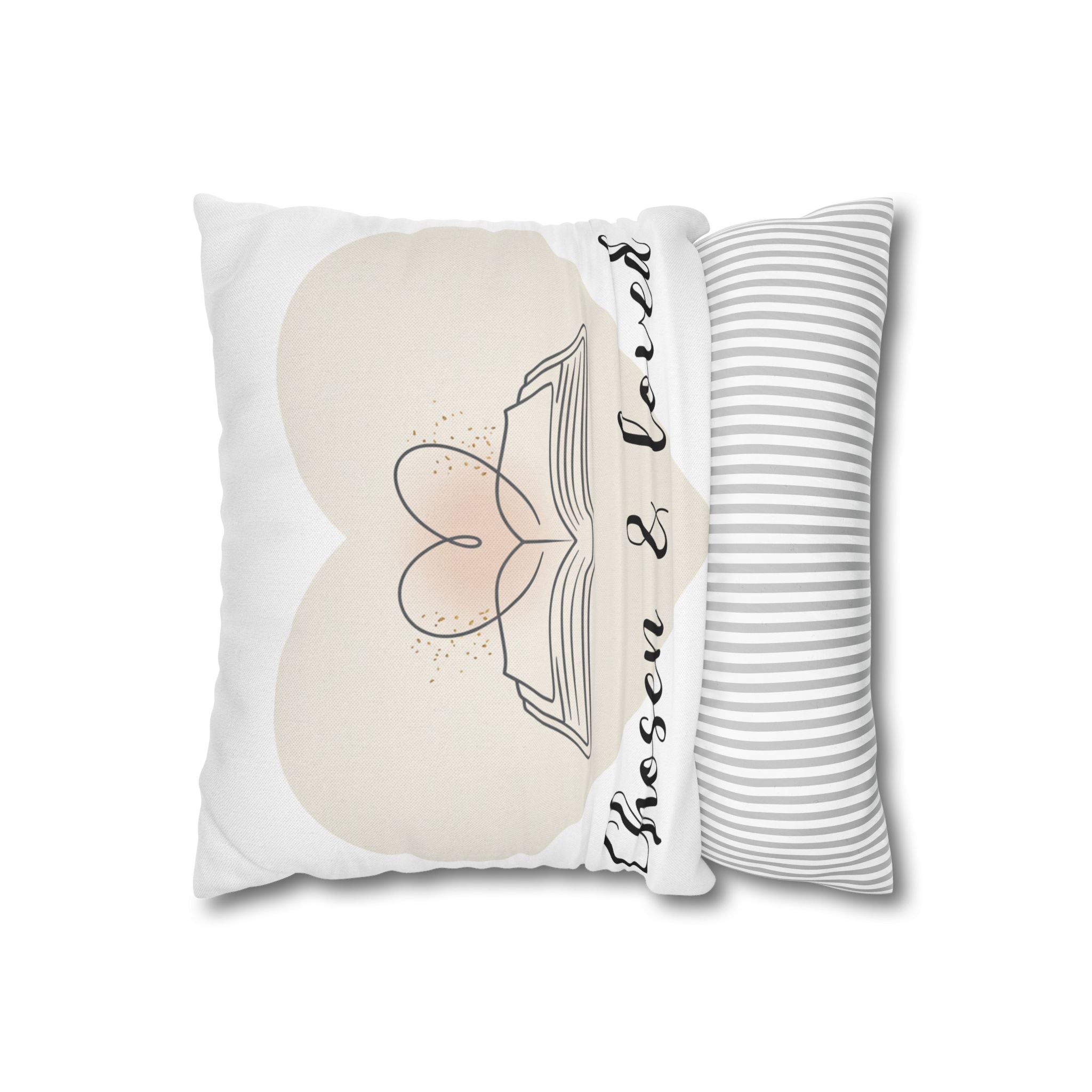 Chosen & Loved Book Pillowcase | Cozy Home Decor, Book Lover Gift, Heart Design, Thoughtful Present, Reading Nook Accessory