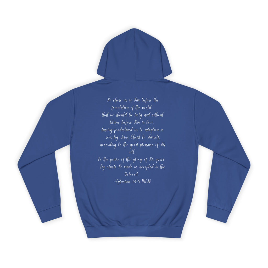 Chosen & Loved Cozy Reading Hoodie, Unisex College Apparel, Relaxed Style Sweatshirt - Dark Colors