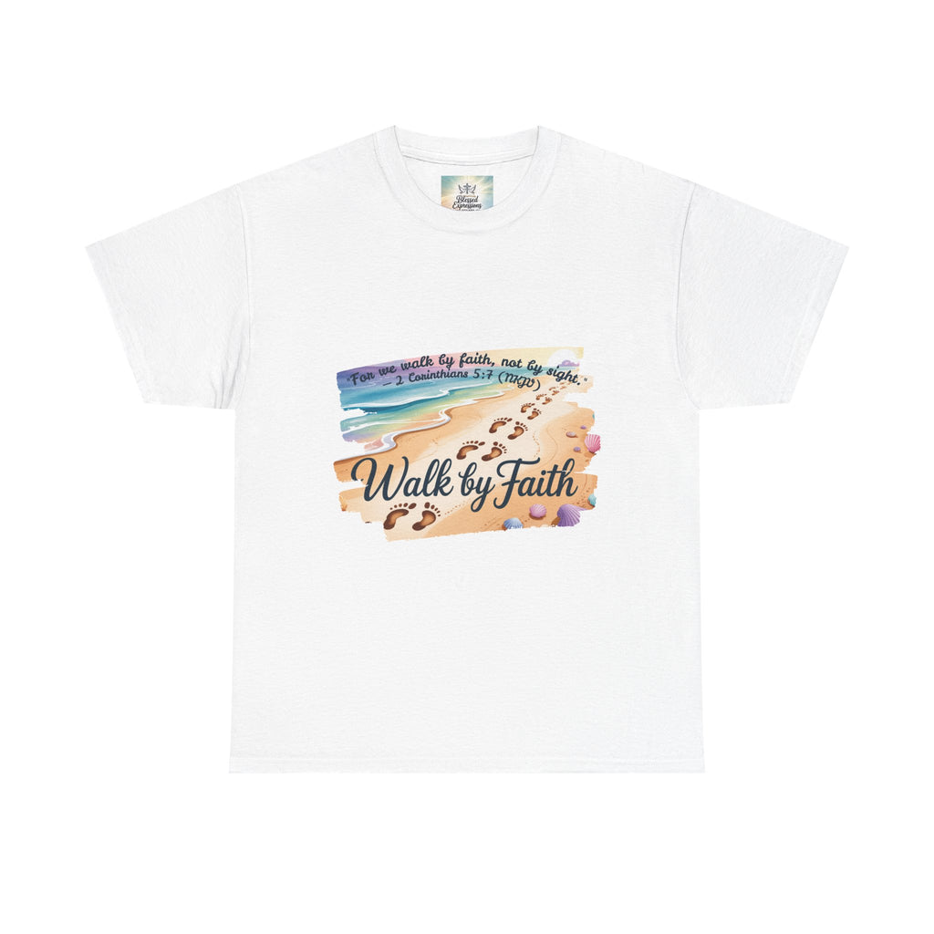 Inspirational Faith Tee, Unisex Cotton Shirt, Walk by Faith Apparel, Comfortable Religious Gift, Casual Everyday Wear