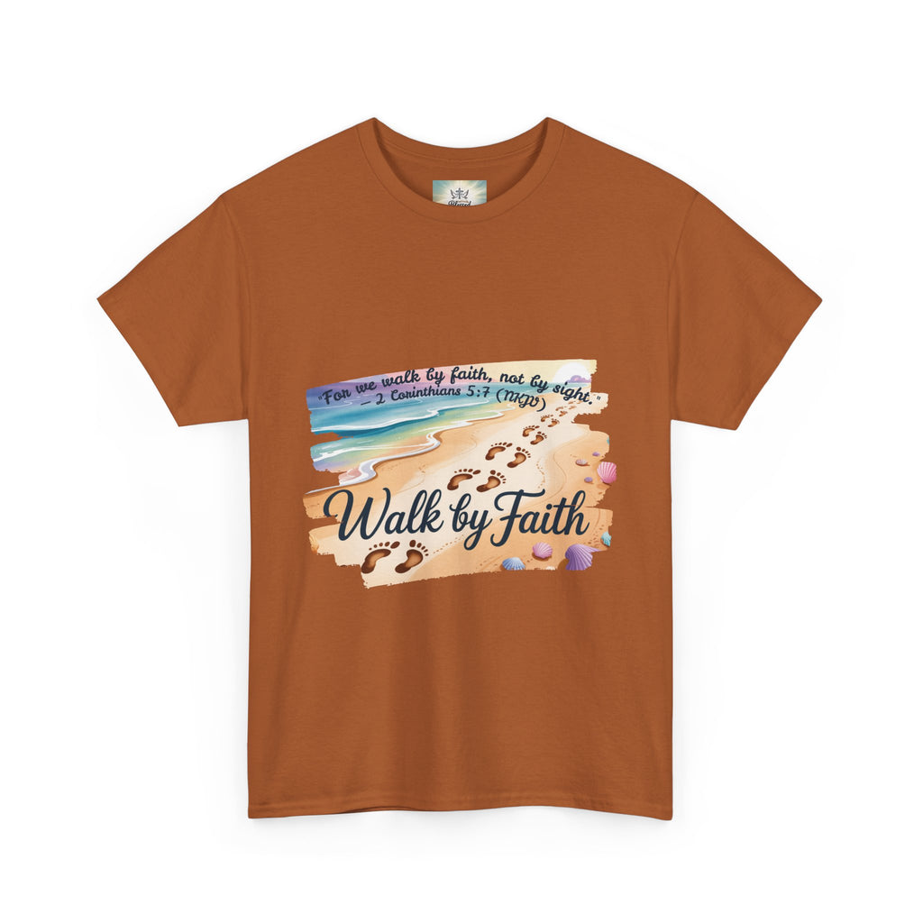 Inspirational Faith Tee, Unisex Cotton Shirt, Walk by Faith Apparel, Comfortable Religious Gift, Casual Everyday Wear