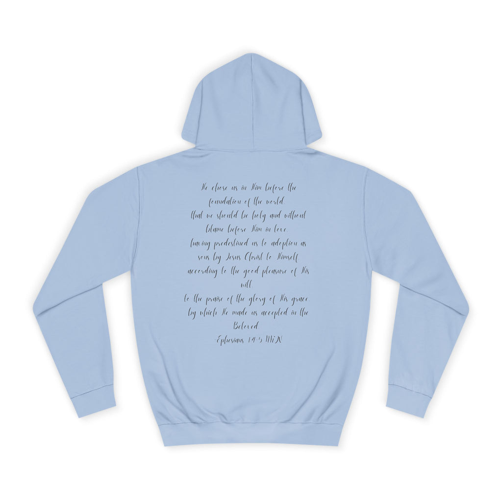 Chosen & Loved Cozy Reading Hoodie, Unisex College Apparel, Relaxed Style Sweatshirt - Light Colors