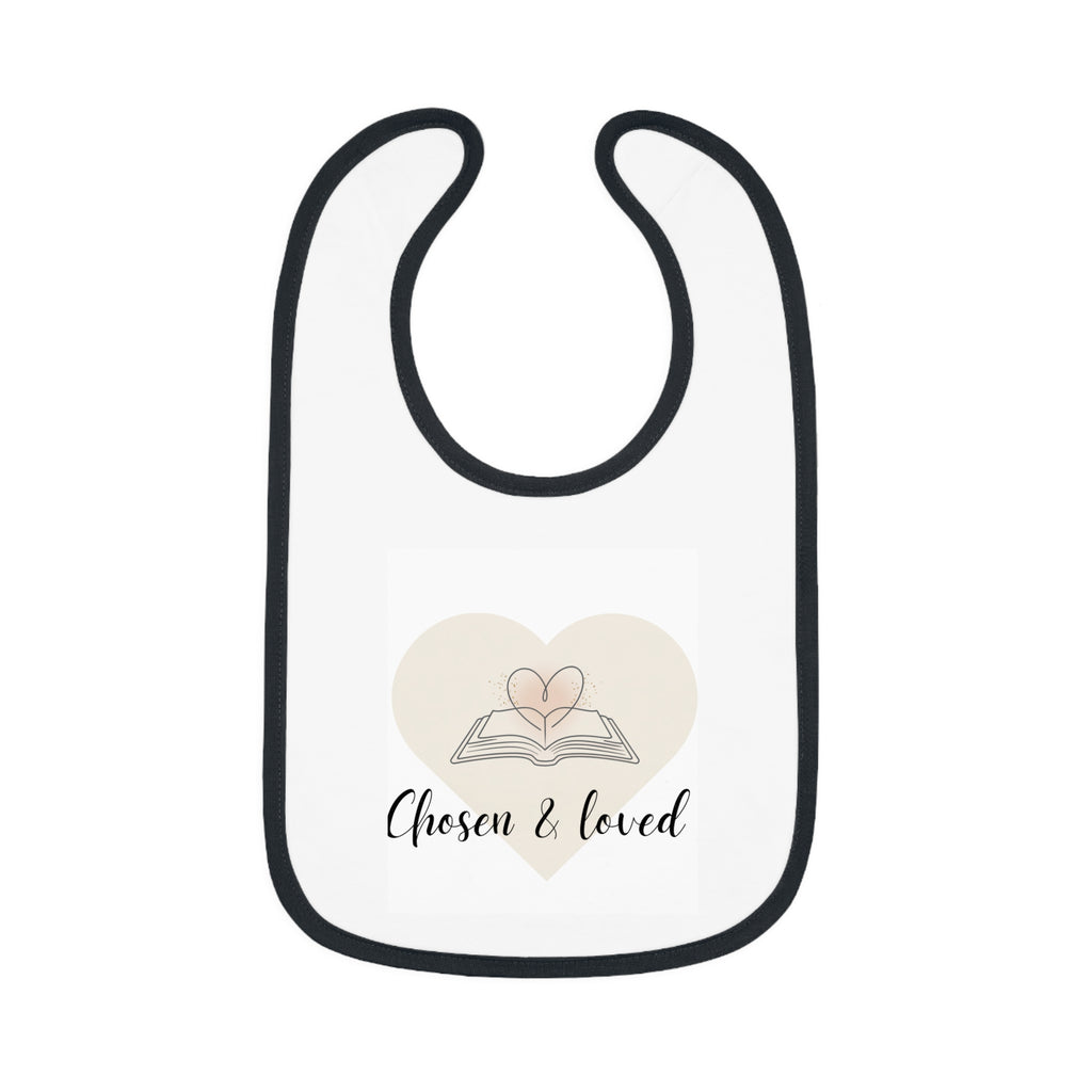 Chosen & Loved | Baby Bib with Heart Design | Baby Shower Gift, Newborn Essential, Fun Feeding Accessory, Cute Infant Wear