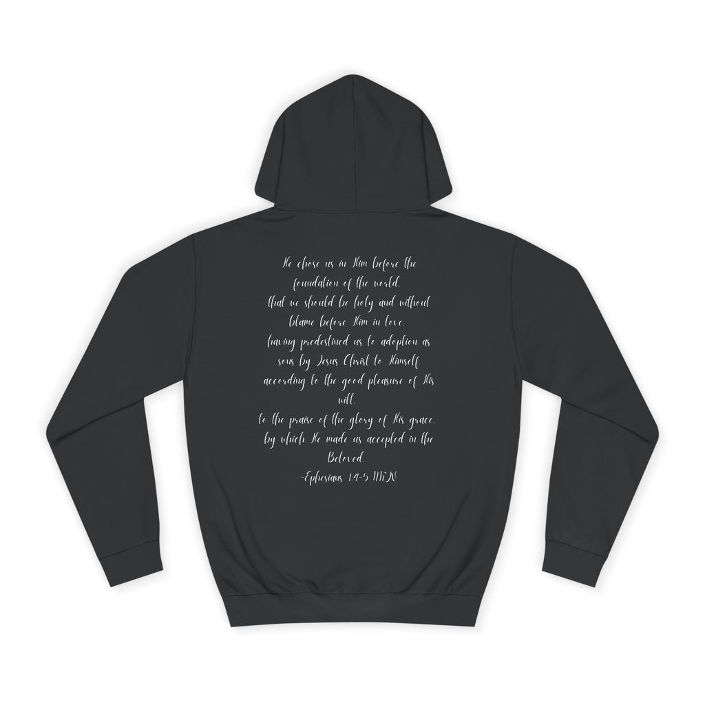Chosen & Loved Cozy Reading Hoodie, Unisex College Apparel, Relaxed Style Sweatshirt - Dark Colors