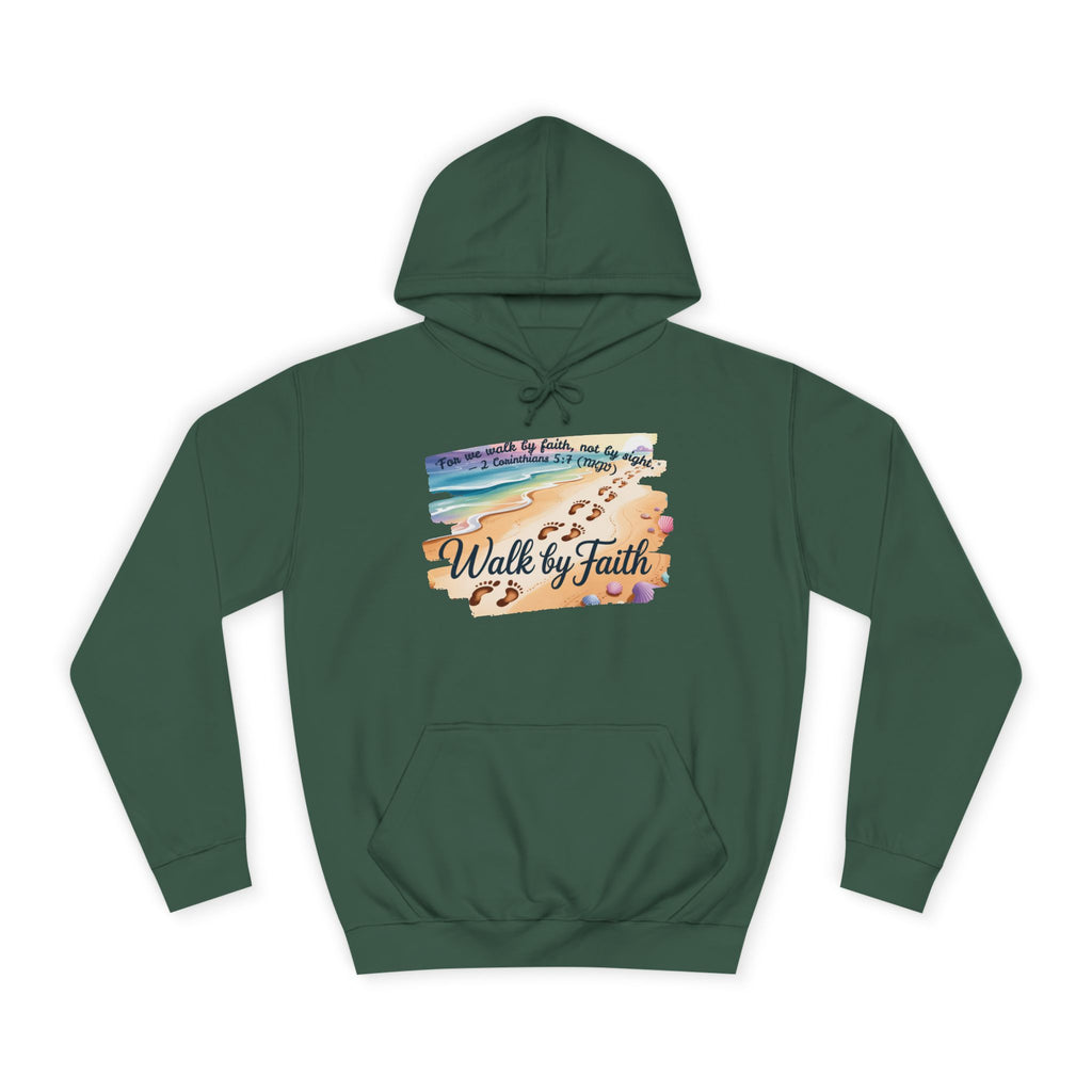 Walk by Faith-Inspirational Hoodie, Cozy College Wear, Inspirational Gift, Relaxed Everyday Style, Perfect for Faith-Based Events