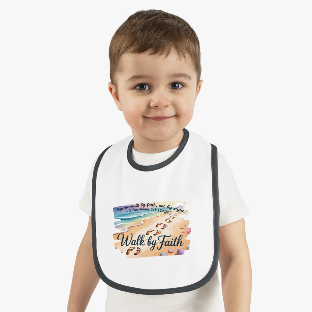 Faith-Inspiring Baby Bib, Cute Infant Bib, Faithful Feeding Bib, Religious Baby Gift, Baby Shower Gift, Inspirational Bib