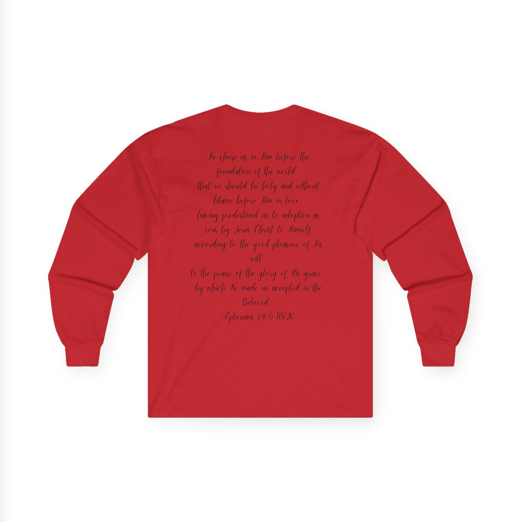 Chosen & Loved Long Sleeve Tee, Inspirational Shirt, Faith-Based Apparel, Mother's Day Gift, Heartwarming Gift, Everyday Wear - Light Colors