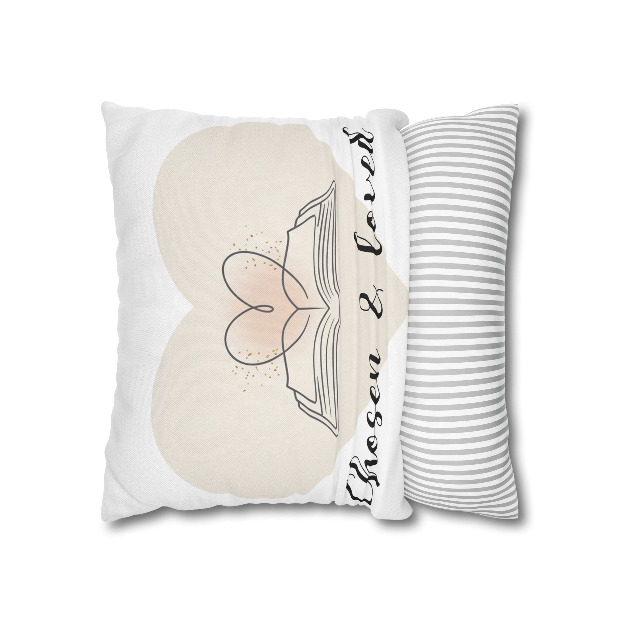 Chosen & Loved Book Pillowcase | Cozy Home Decor, Book Lover Gift, Heart Design, Thoughtful Present, Reading Nook Accessory