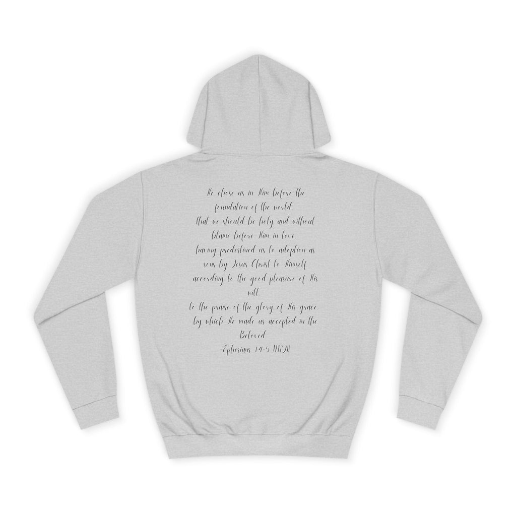 Chosen & Loved Cozy Reading Hoodie, Unisex College Apparel, Relaxed Style Sweatshirt - Light Colors