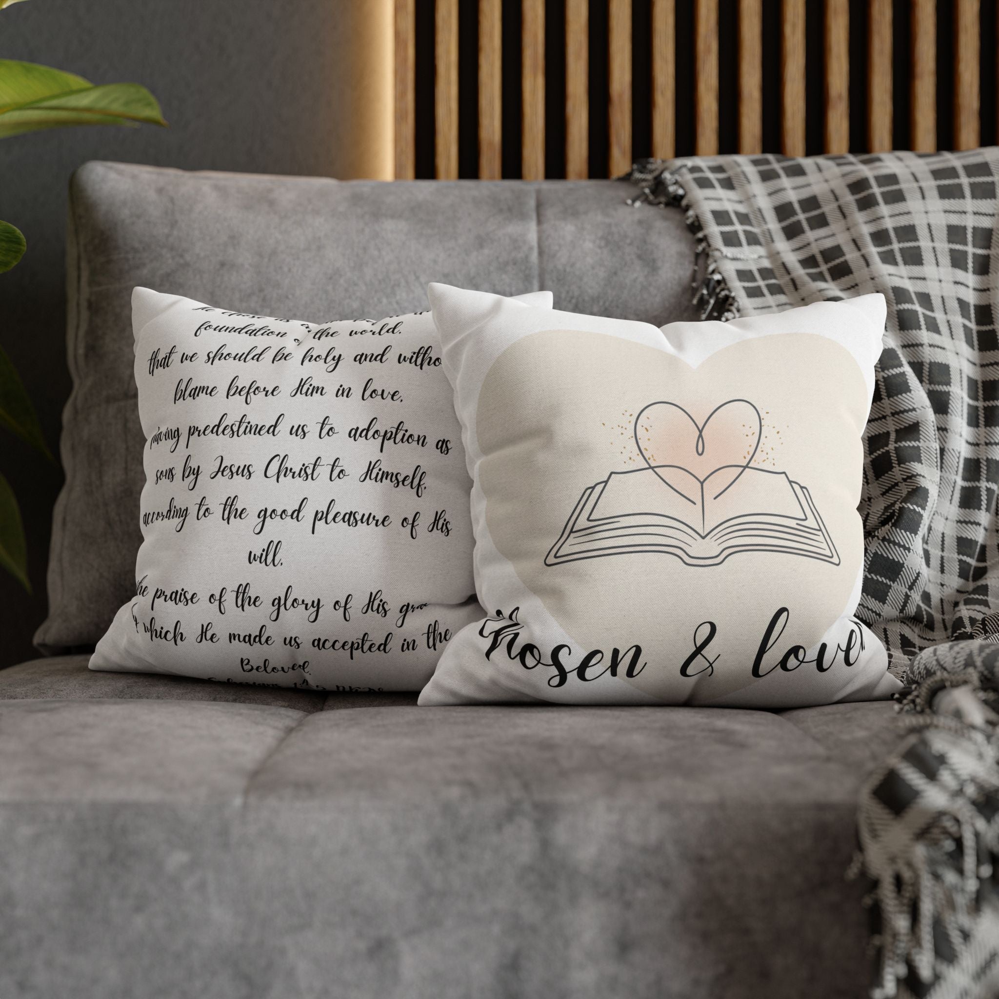 Chosen & Loved Book Pillowcase | Cozy Home Decor, Book Lover Gift, Heart Design, Thoughtful Present, Reading Nook Accessory