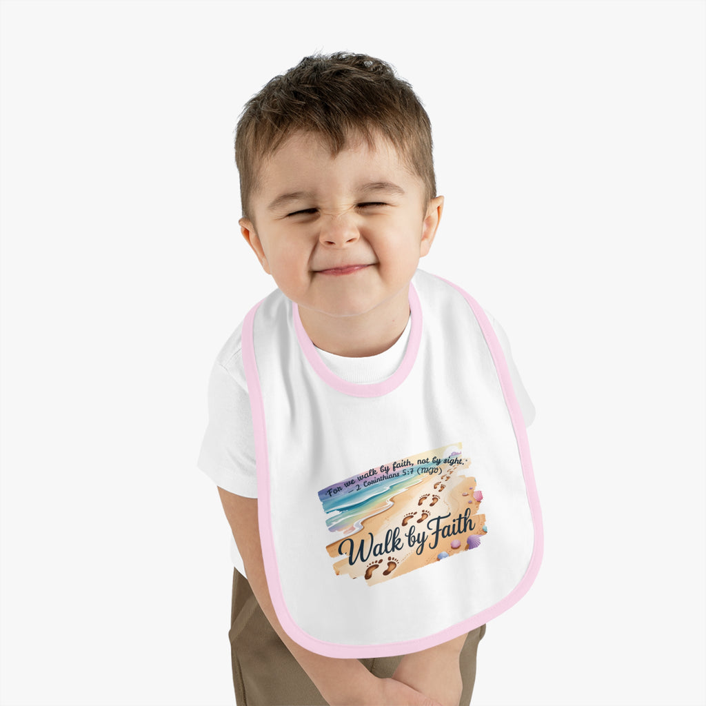 Faith-Inspiring Baby Bib, Cute Infant Bib, Faithful Feeding Bib, Religious Baby Gift, Baby Shower Gift, Inspirational Bib