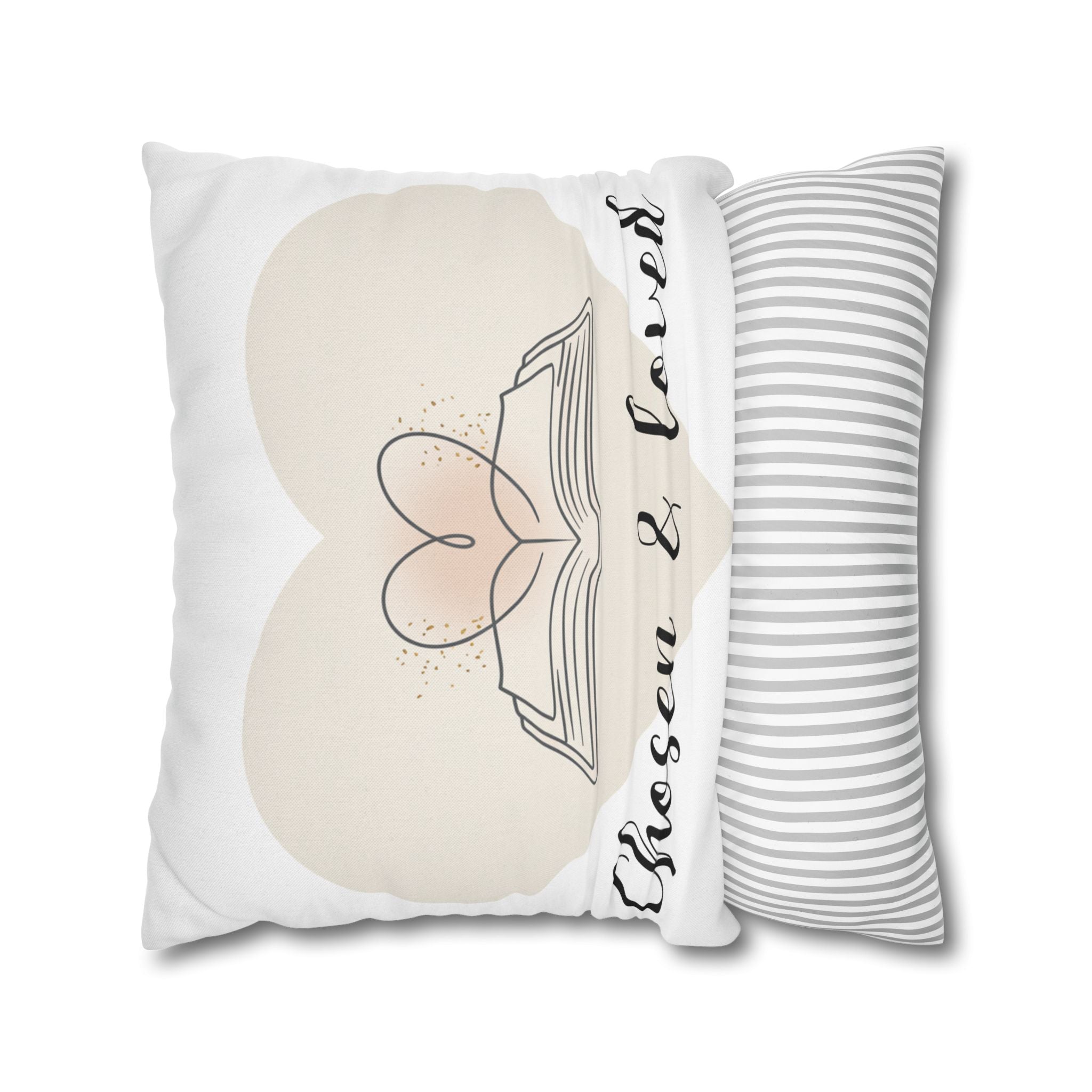 Chosen & Loved Book Pillowcase | Cozy Home Decor, Book Lover Gift, Heart Design, Thoughtful Present, Reading Nook Accessory