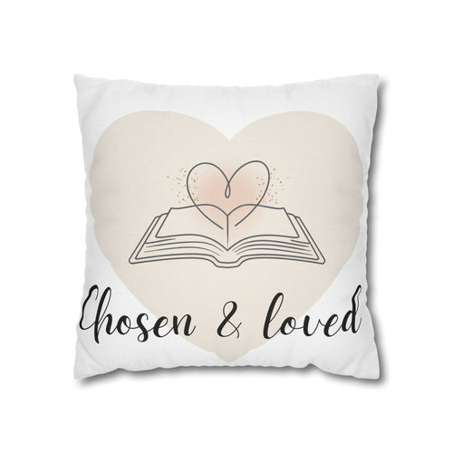 Chosen & Loved Book Pillowcase | Cozy Home Decor, Book Lover Gift, Heart Design, Thoughtful Present, Reading Nook Accessory