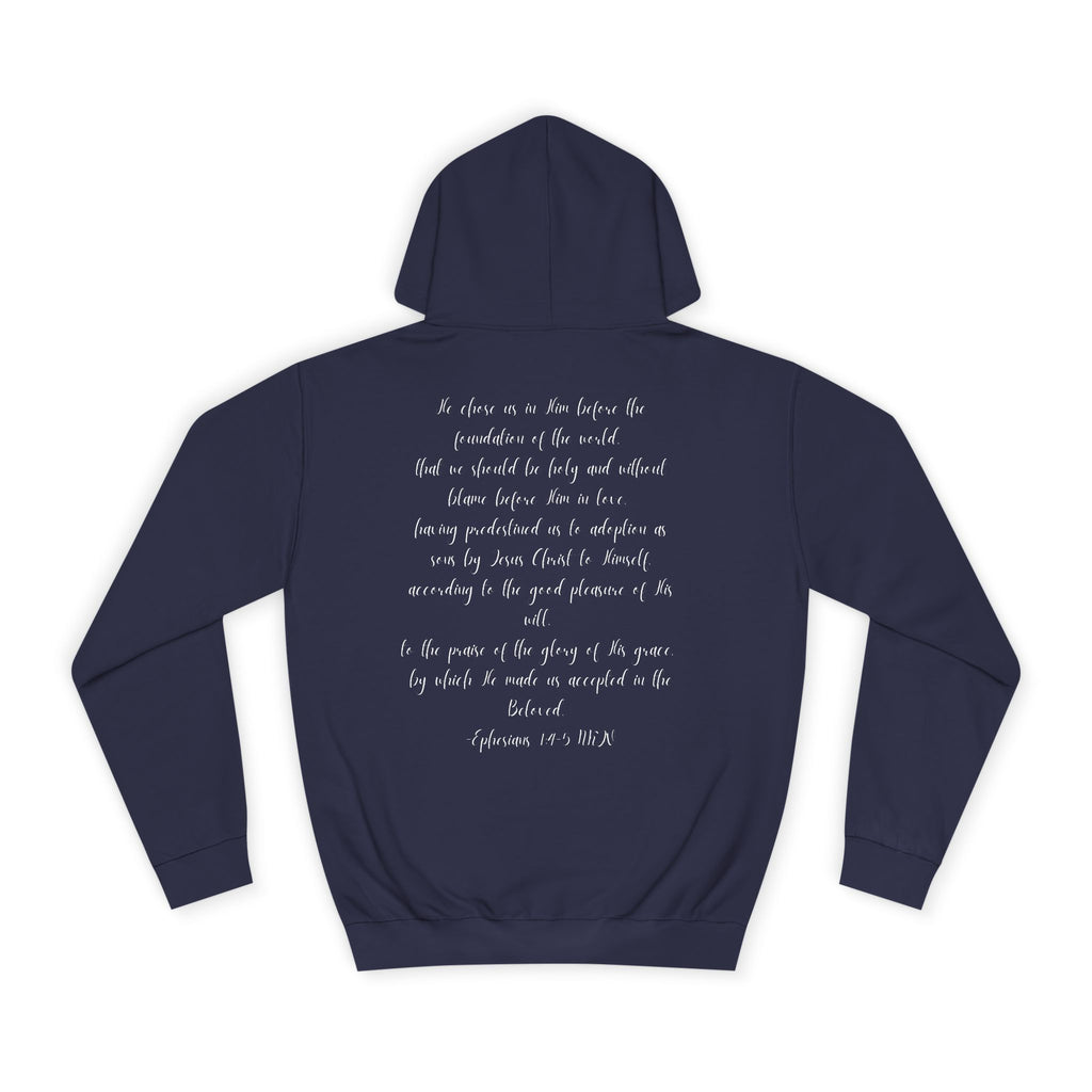 Chosen & Loved Cozy Reading Hoodie, Unisex College Apparel, Relaxed Style Sweatshirt - Dark Colors