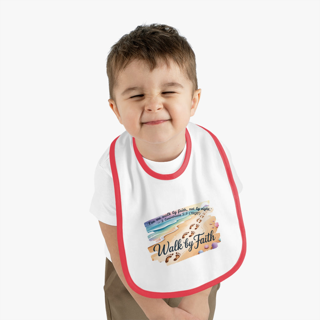 Faith-Inspiring Baby Bib, Cute Infant Bib, Faithful Feeding Bib, Religious Baby Gift, Baby Shower Gift, Inspirational Bib