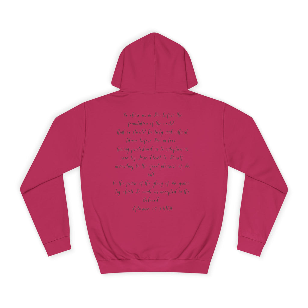 Chosen & Loved Cozy Reading Hoodie, Unisex College Apparel, Relaxed Style Sweatshirt - Light Colors