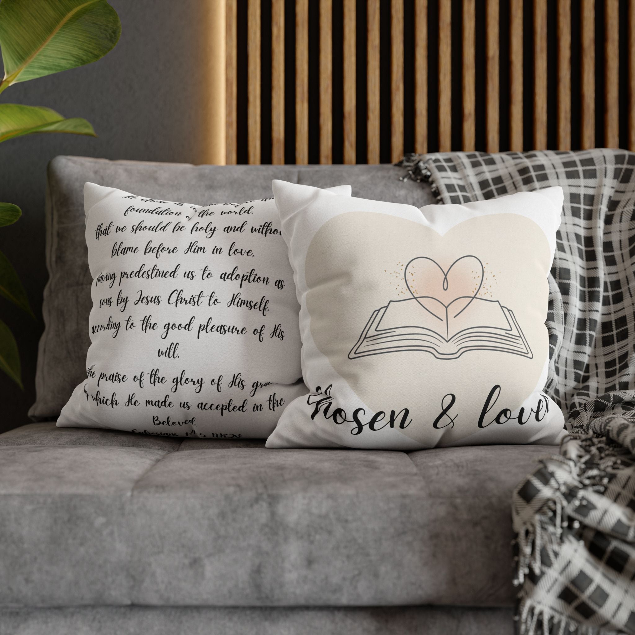 Chosen & Loved Book Pillowcase | Cozy Home Decor, Book Lover Gift, Heart Design, Thoughtful Present, Reading Nook Accessory