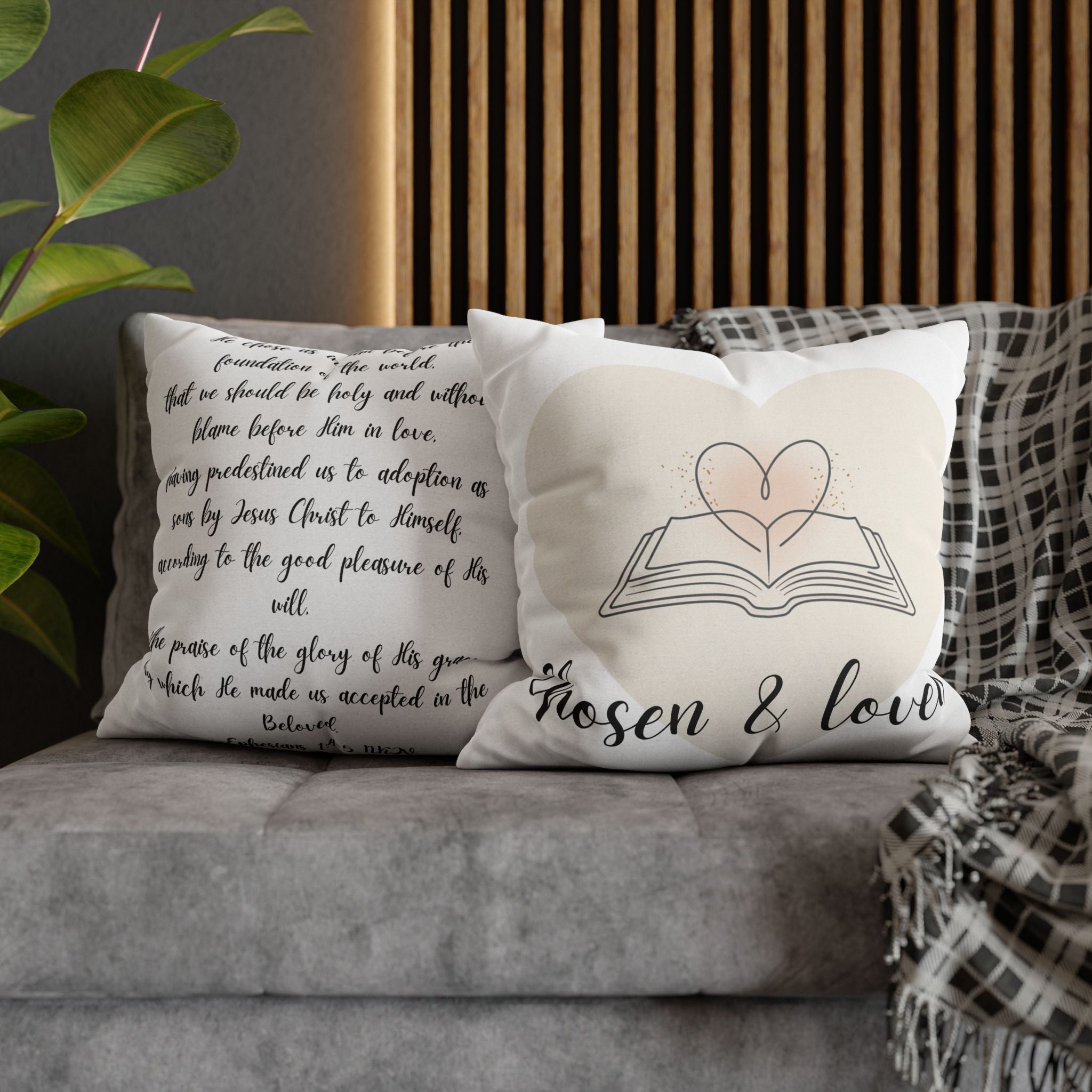 Chosen & Loved Book Pillowcase | Cozy Home Decor, Book Lover Gift, Heart Design, Thoughtful Present, Reading Nook Accessory