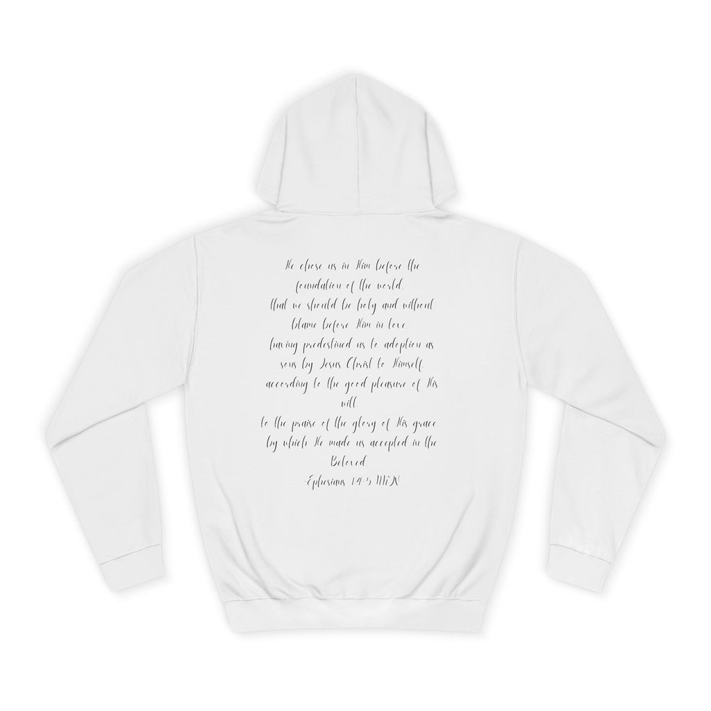 Chosen & Loved Cozy Reading Hoodie, Unisex College Apparel, Relaxed Style Sweatshirt - Light Colors